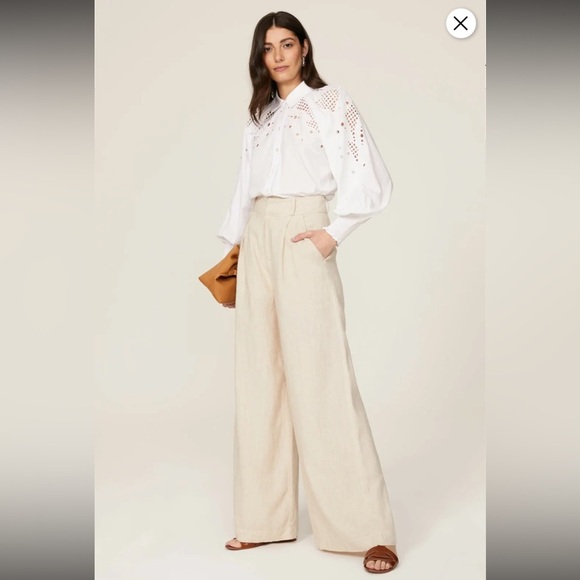 Veronica Beard Lilah Lace Cut Out Geometric Abstract White Eyelet Blouse Size 4 - Picture 3 of 11